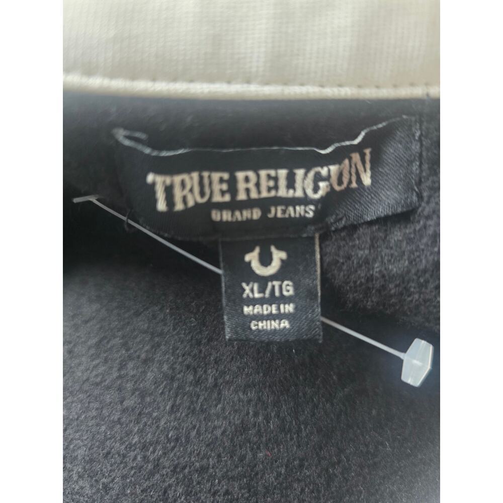 True Religion Embroidered Shrunken Polo Pullover, Black, Retail 134 USD - Picture 7 of 13